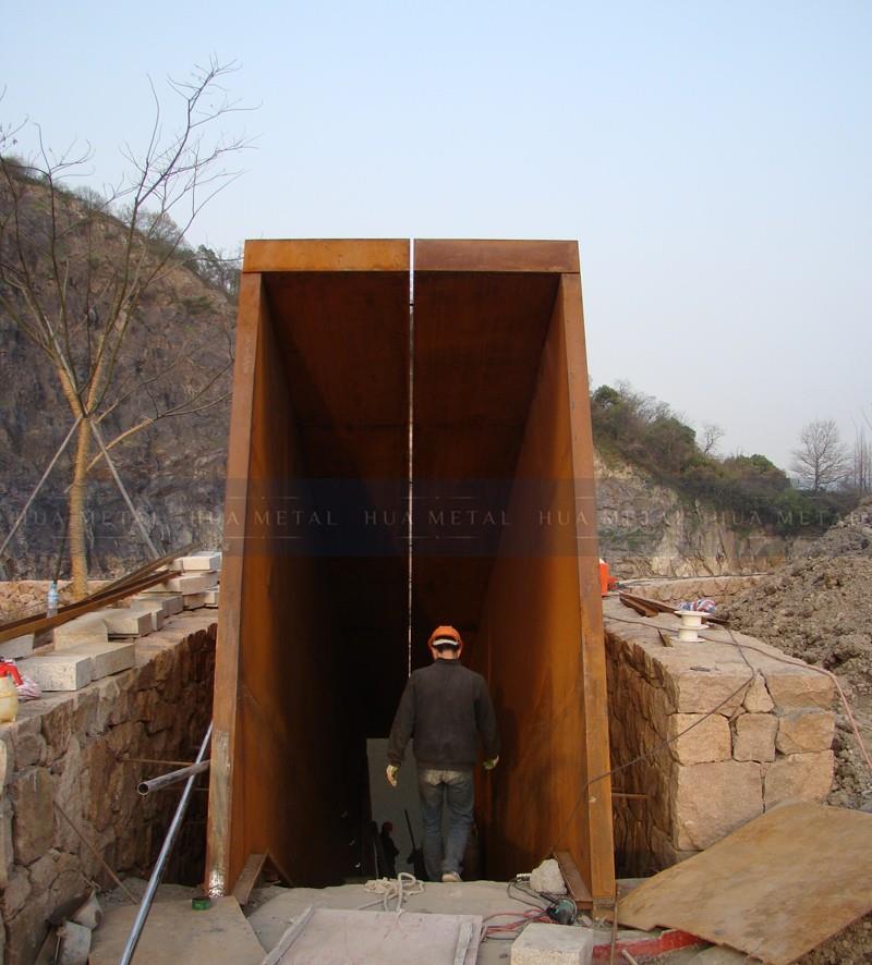 large-curved-Corten-steel-facade-china-manufacturer