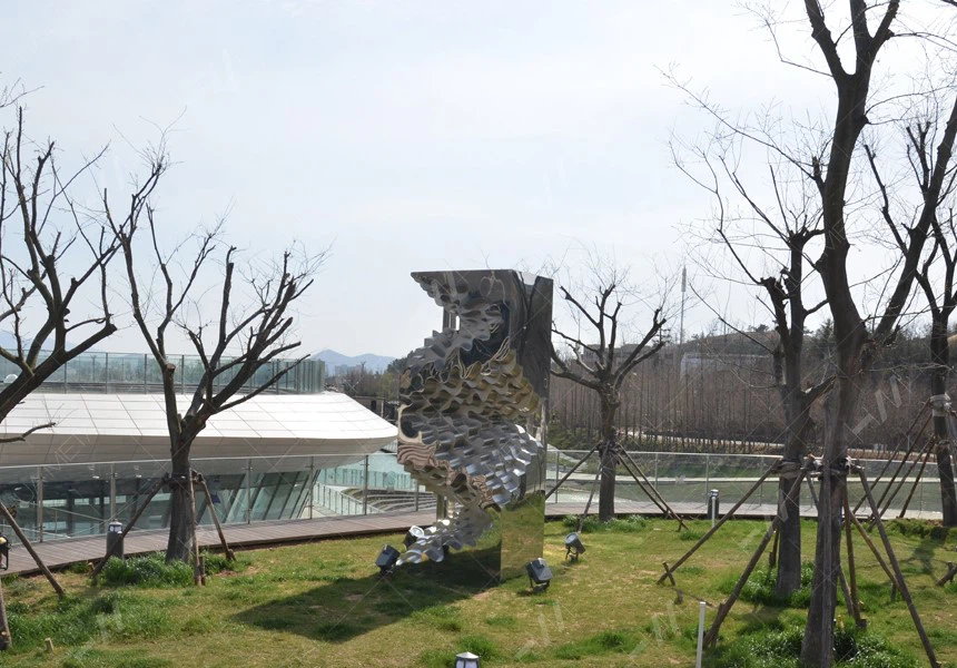 stainless steel garden sculpture installed stainless steel garden sculpture installed