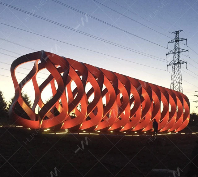 Large Stainless Steel Light Sculpture