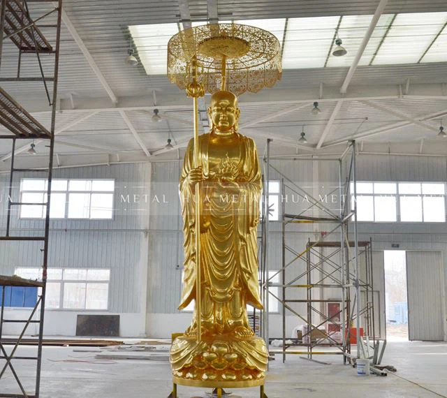 Gold Leaf Bronze Buddha Sculpture