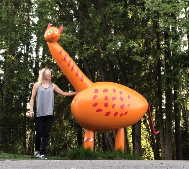 Painted Stainless Steel Animal Statue