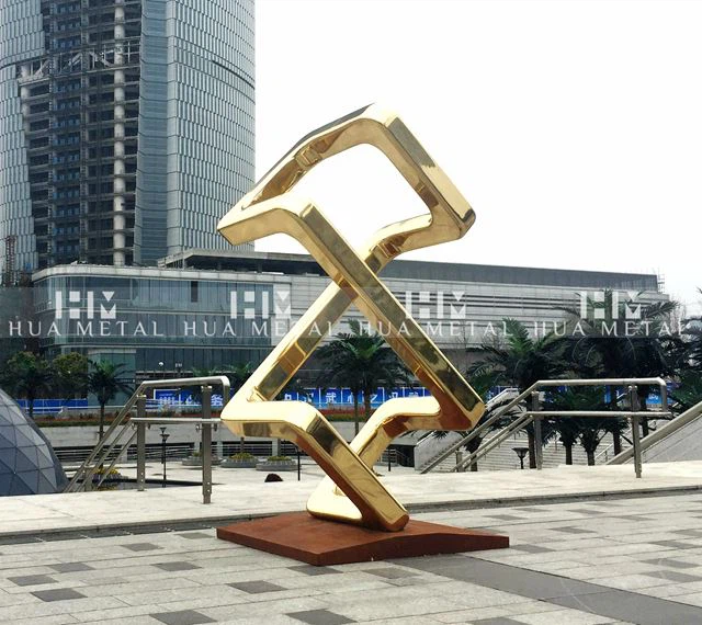 Abstract brass sculpture
