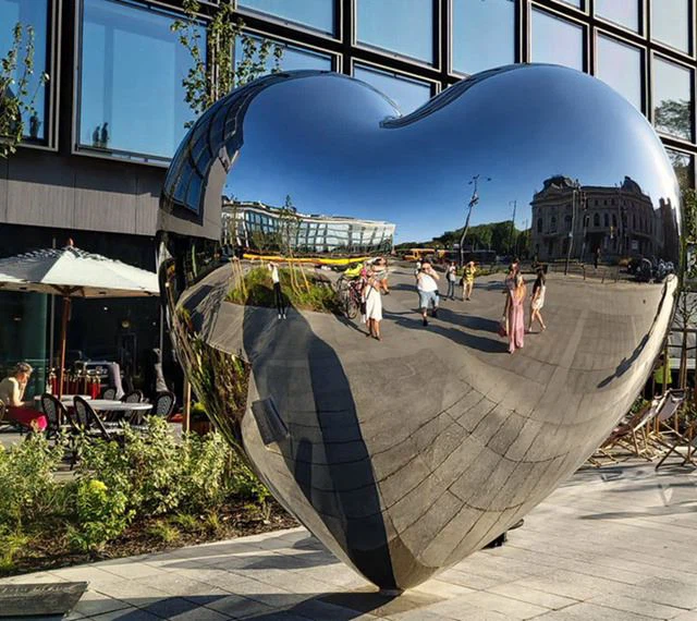 Stainless Steel Heart Sculpture