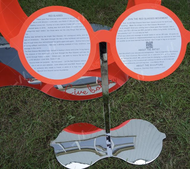 Red Glasses Sculpture