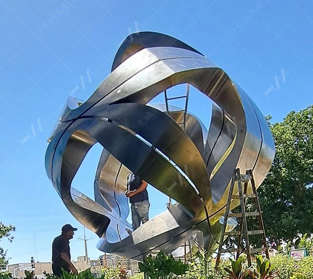 Custom stainless steel Sphere Sculpture 06